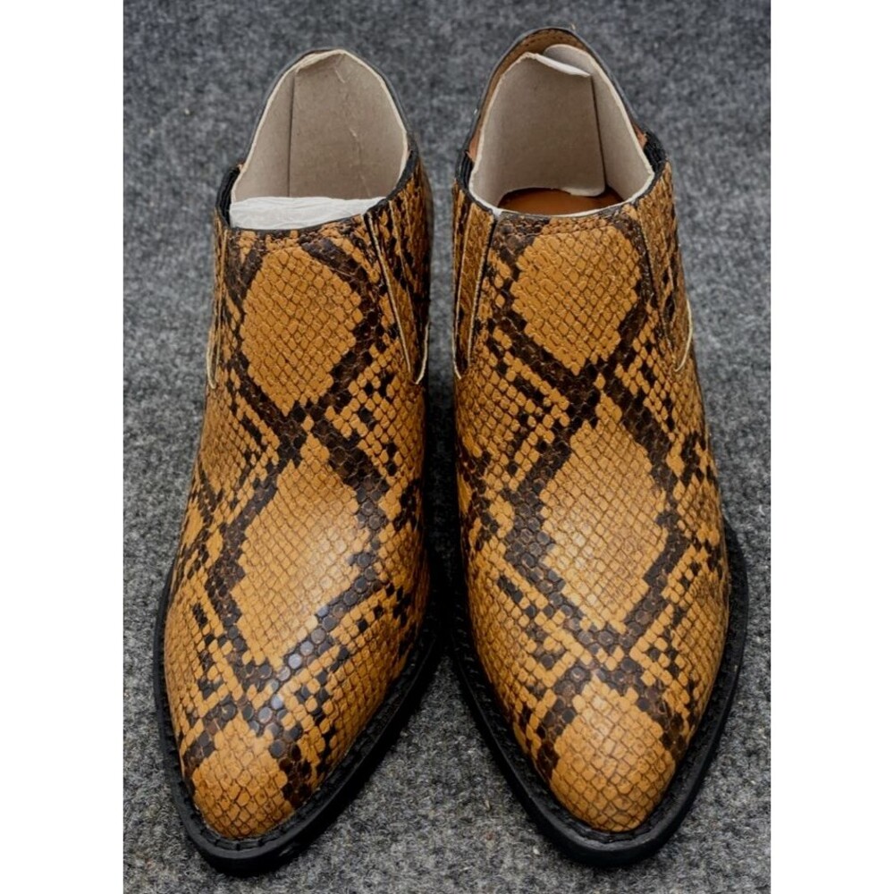 Coach Size 5c Low Western Booties Python Print Bl… - image 7